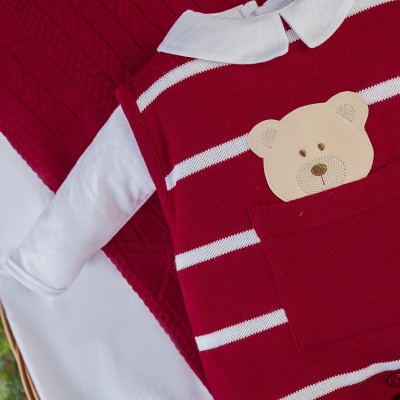  Saída de Maternidade Theodoro - Vermelho Manta Luxo